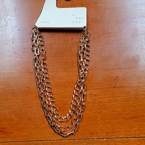 Three Piece Metal Chain Link Necklace - A New Day™